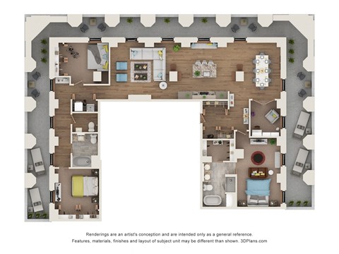 Floor plan for 3 beds, 2.5 baths, 1775 sqft